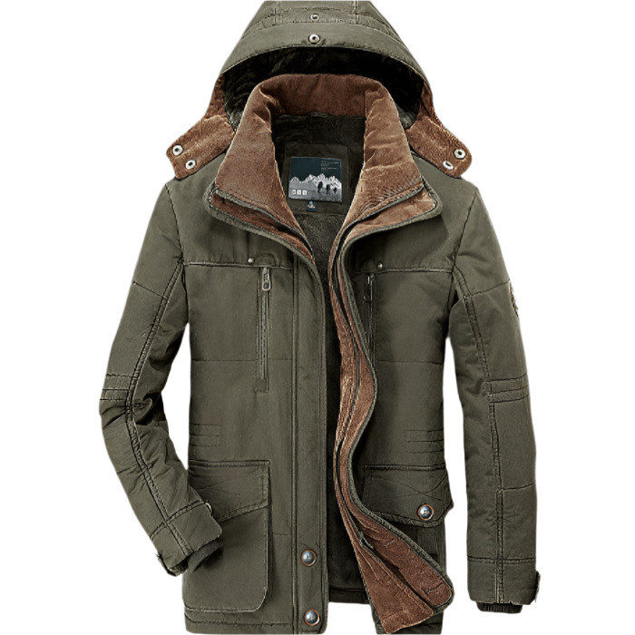 Thick Winter Coat For Men With Hood And Deep Pockets