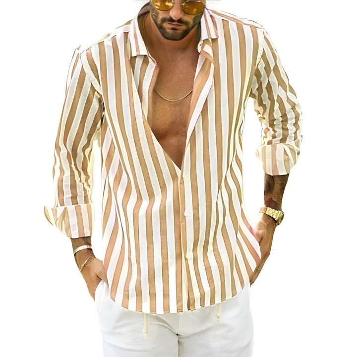 Nickos men's striped polo shirt