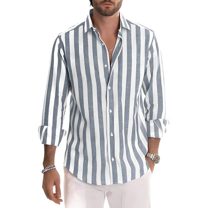 Nickos men's striped polo shirt