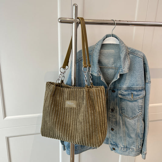 Juliava | Cord Tote Bag for Women Chic & Spacious