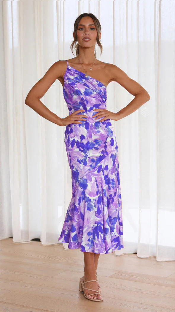 One-Shoulder Midi Dress Women