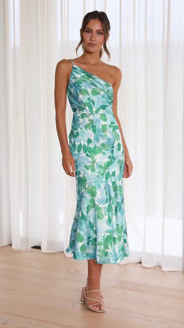 One-Shoulder Midi Dress Women