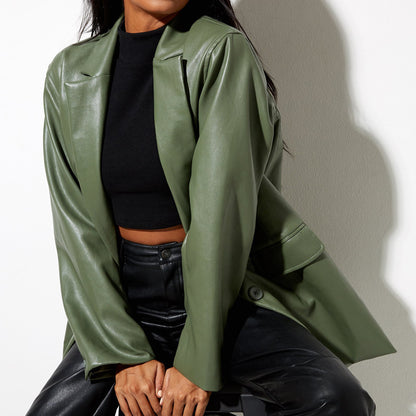 Amrinde | Elegant Blazer Made From Faux Leather