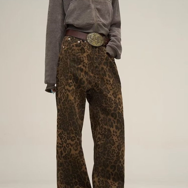 Nella | Jeans With Leopard Print For Trendy Outfits