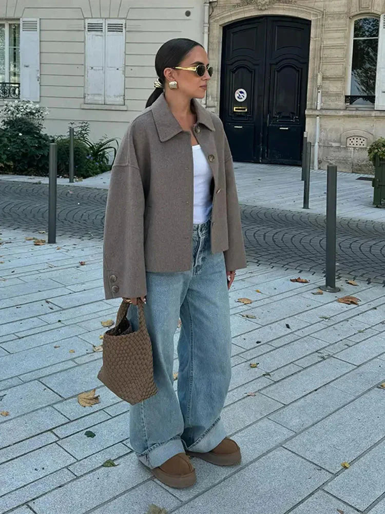 Herlufine | Oversized Single Breasted Jacket For Women In Autumn