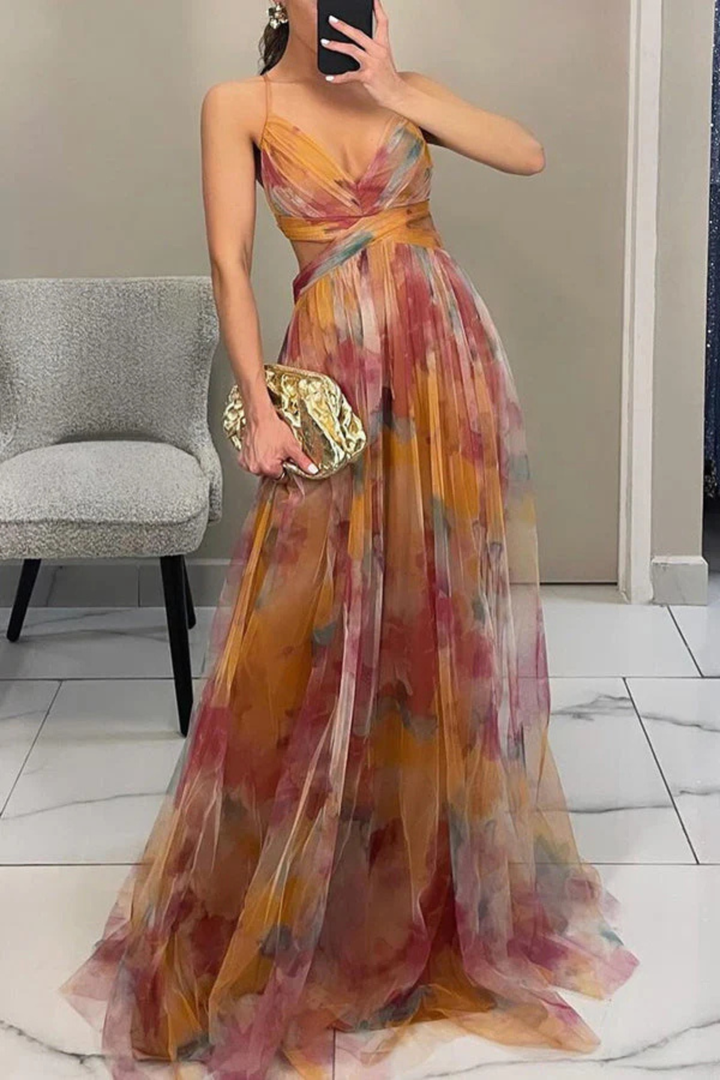 Painted Layered Maxi Dress for Women