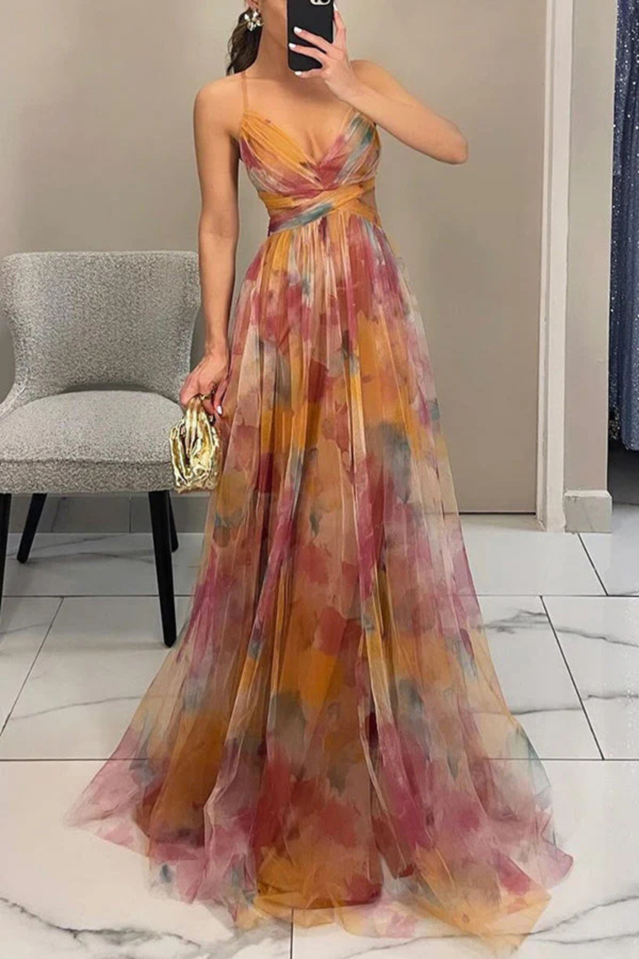 Painted Layered Maxi Dress for Women