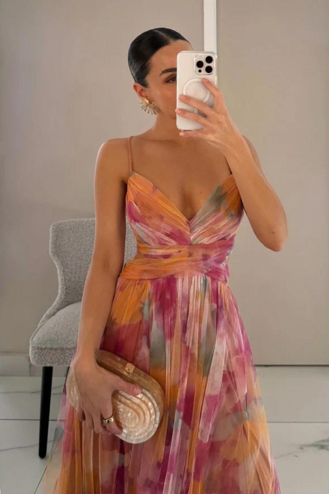 Painted Layered Maxi Dress for Women