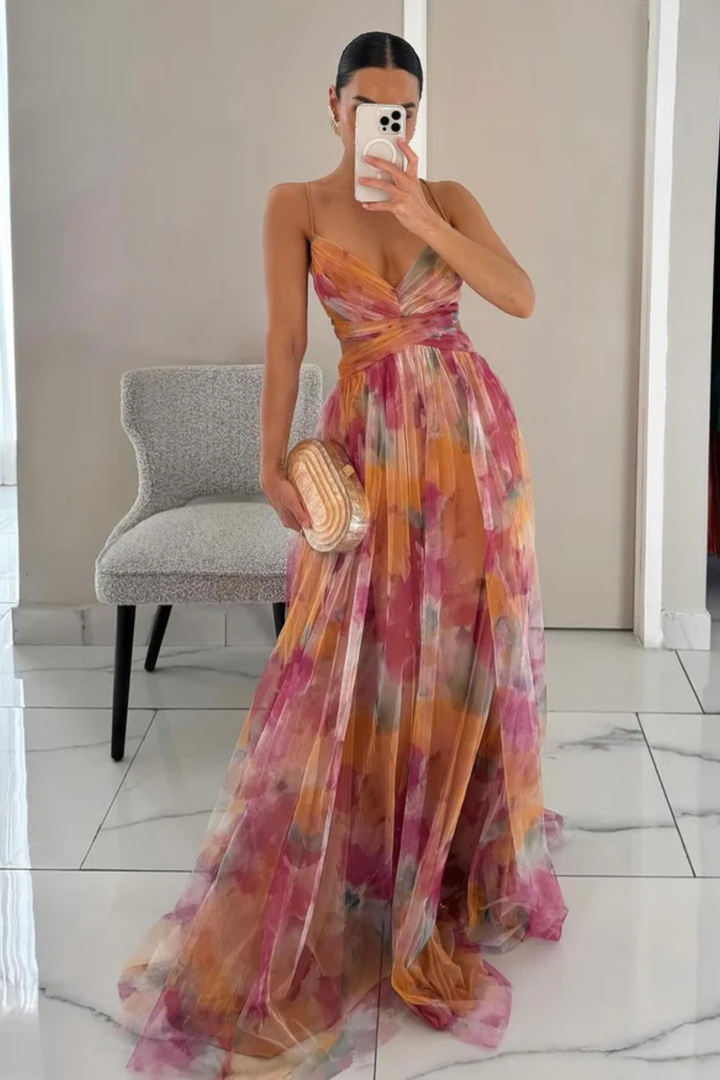 Painted Layered Maxi Dress for Women