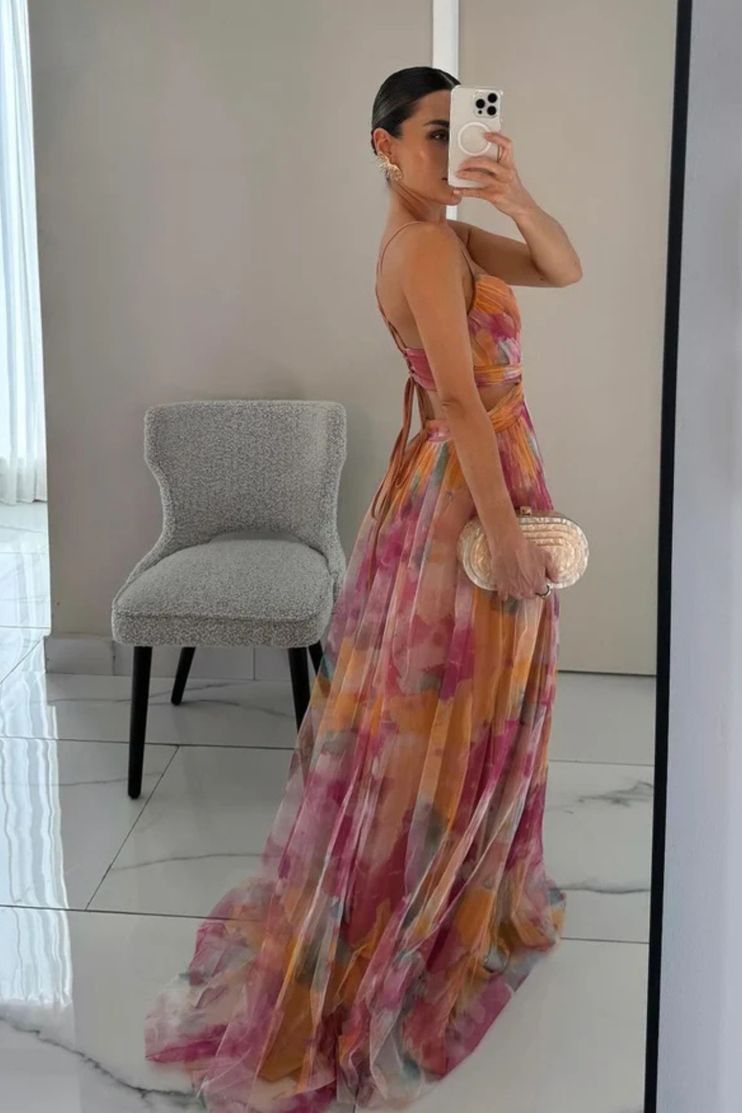 Painted Layered Maxi Dress for Women