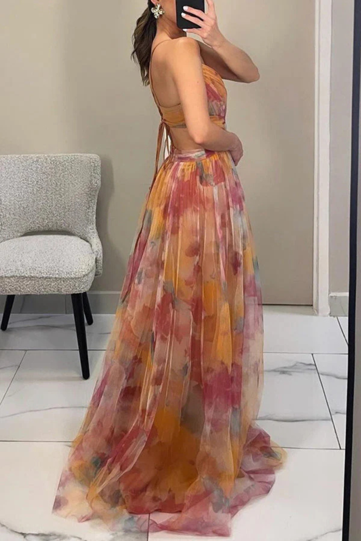 Painted Layered Maxi Dress for Women