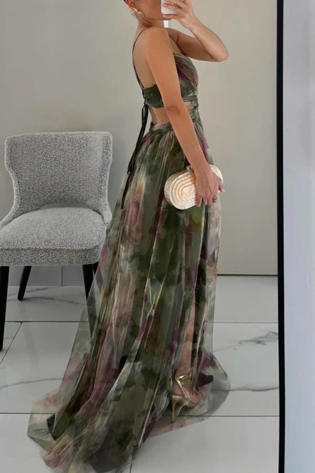 Painted Layered Maxi Dress for Women