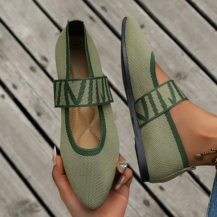 Pointed Toe Elastic Strap Flats for Women