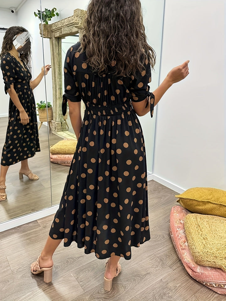 Polka Dot Midi Dress Women