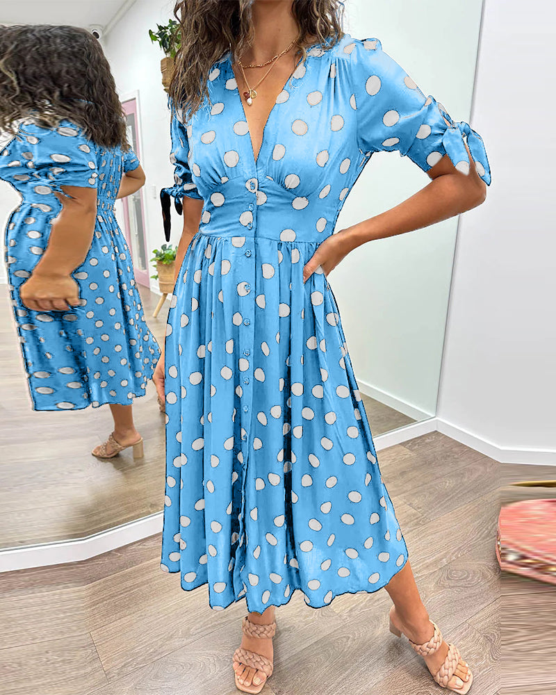 Polka Dot Midi Dress Women
