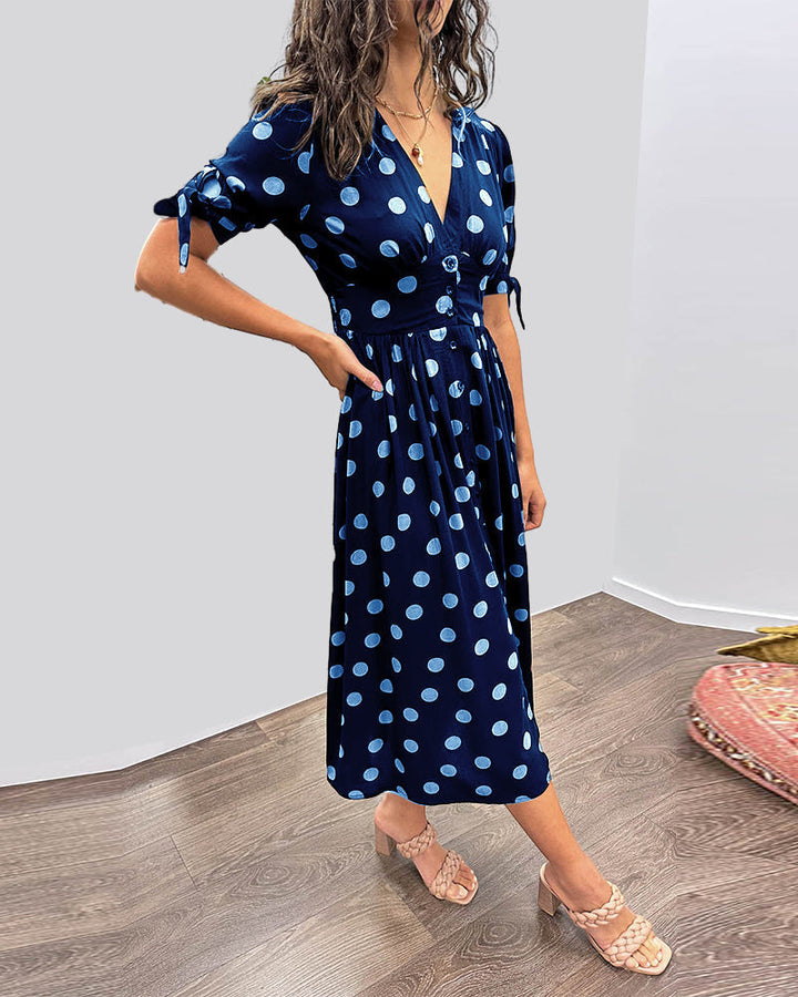 Polka Dot Midi Dress Women