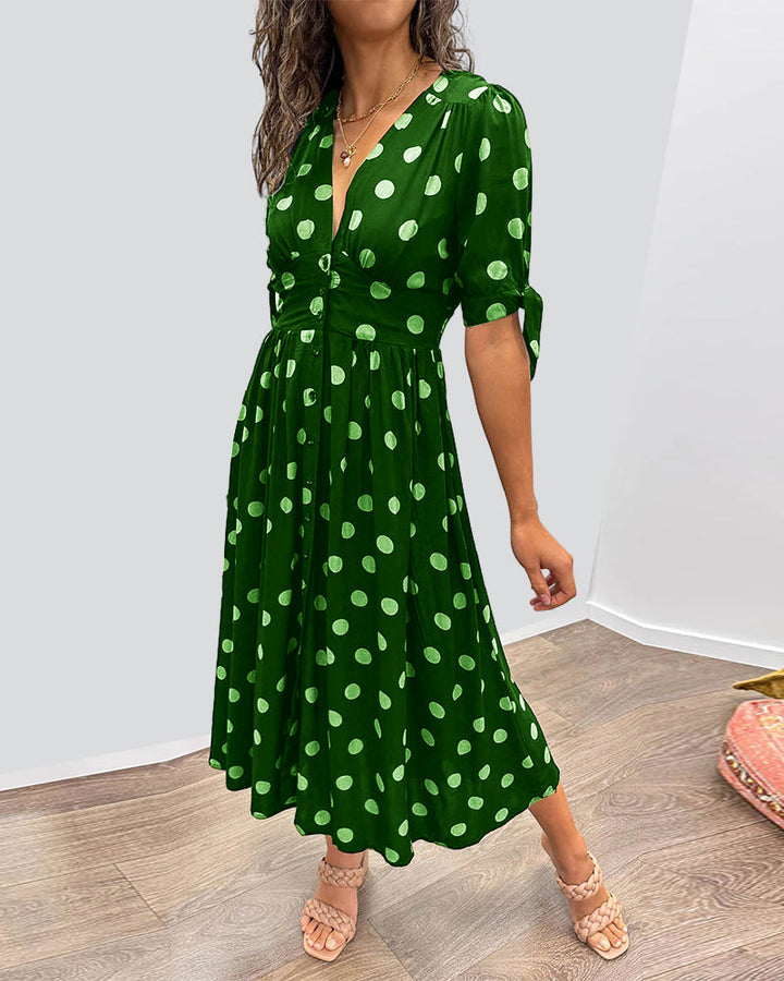 Polka Dot Midi Dress Women