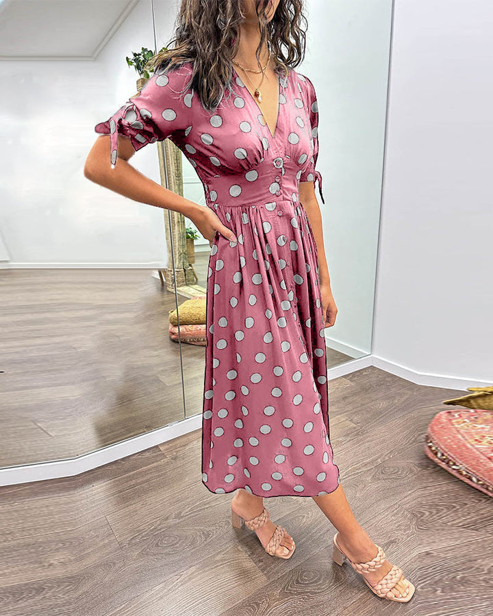 Polka Dot Midi Dress Women