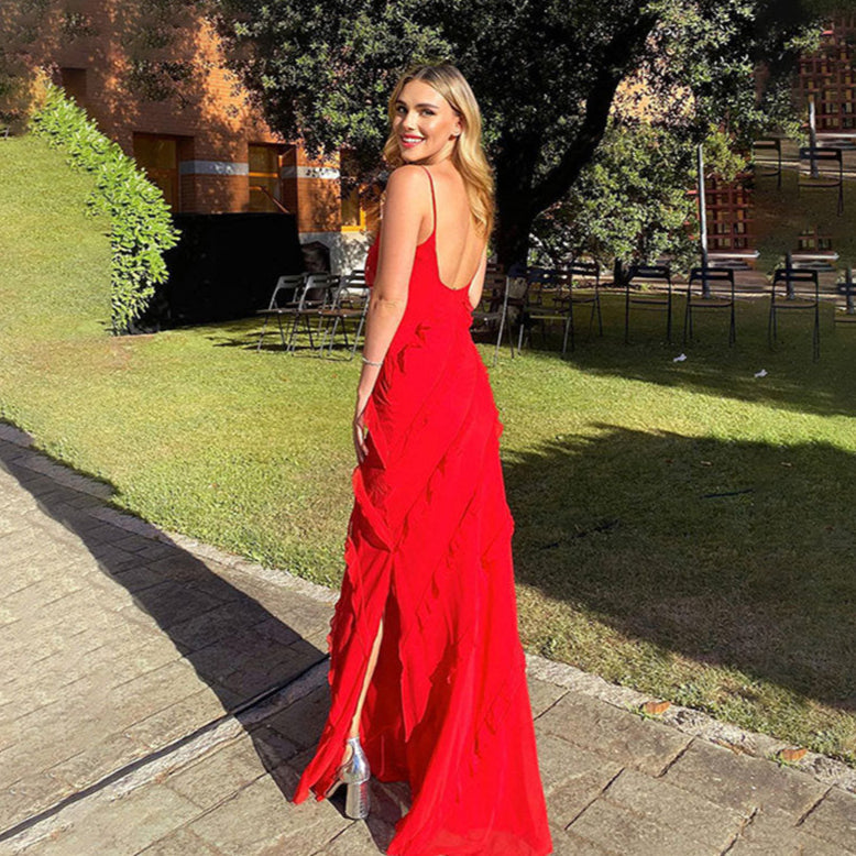 Ruffle Maxi Dress Women
