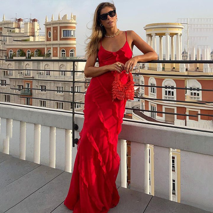 Ruffle Maxi Dress Women