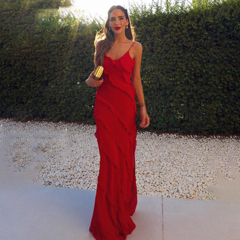 Ruffle Maxi Dress Women