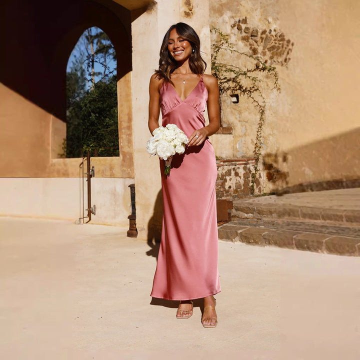 Satin Look Maxi Dress Women