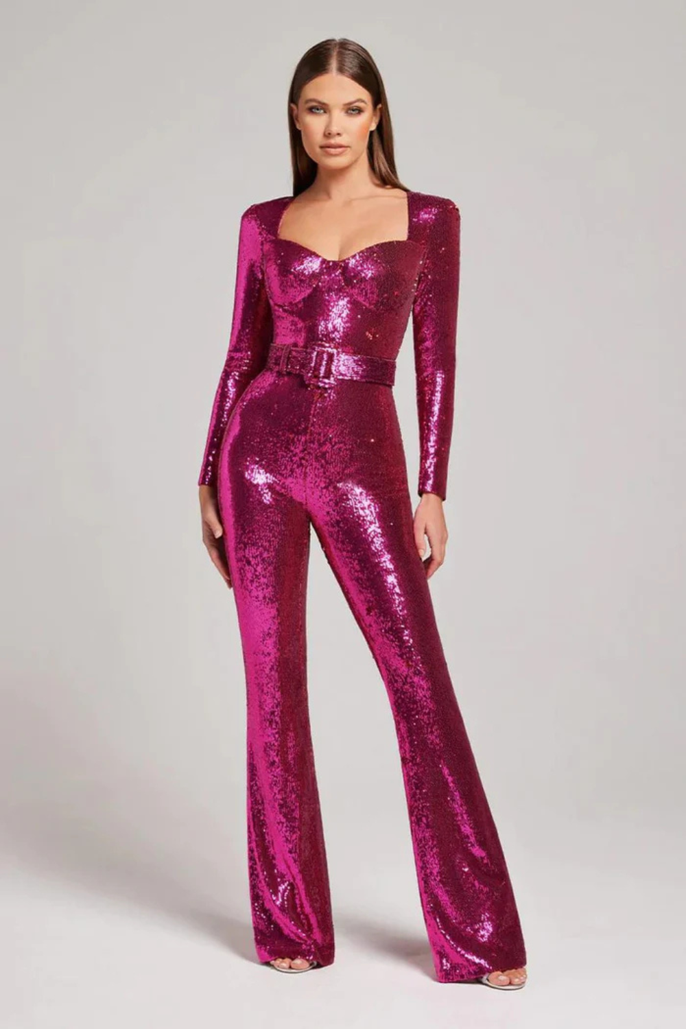 Sequin Belted Jumpsuit for Women