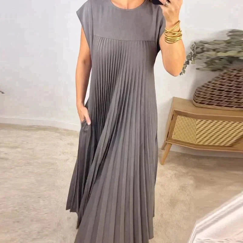 Sheria Elegant Pleated Dress