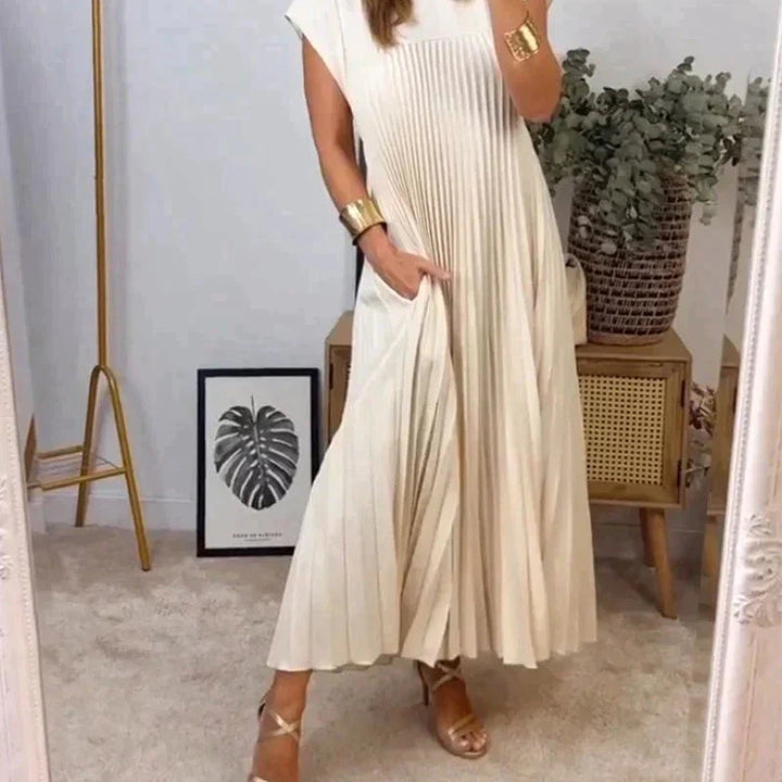 Sheria Elegant Pleated Dress
