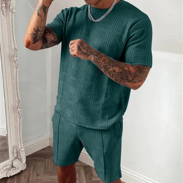 Short-Sleeve Shirt and Pants Set for Men