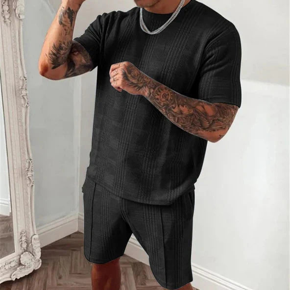 Short-Sleeve Shirt and Pants Set for Men