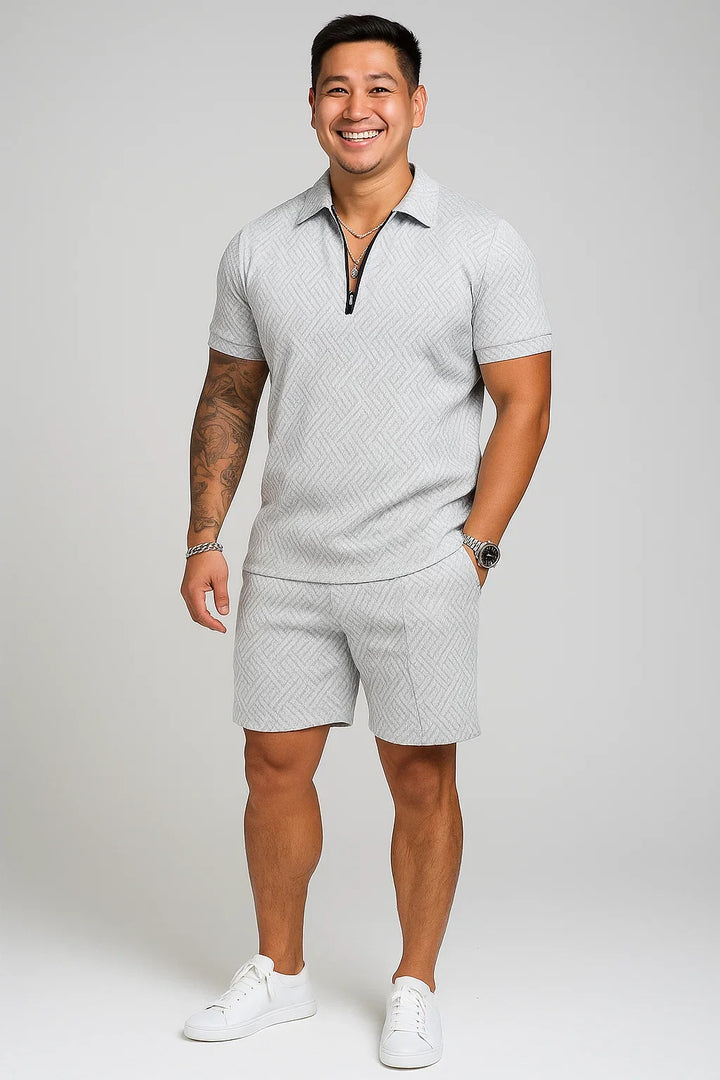 Short-Sleeve Polo and Shorts Set for Men