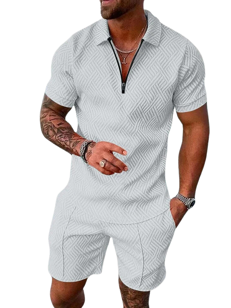 Short-Sleeve Polo and Shorts Set for Men