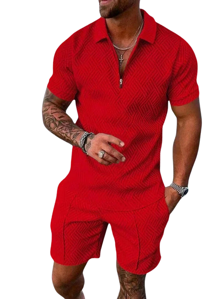 Short-Sleeve Polo and Shorts Set for Men