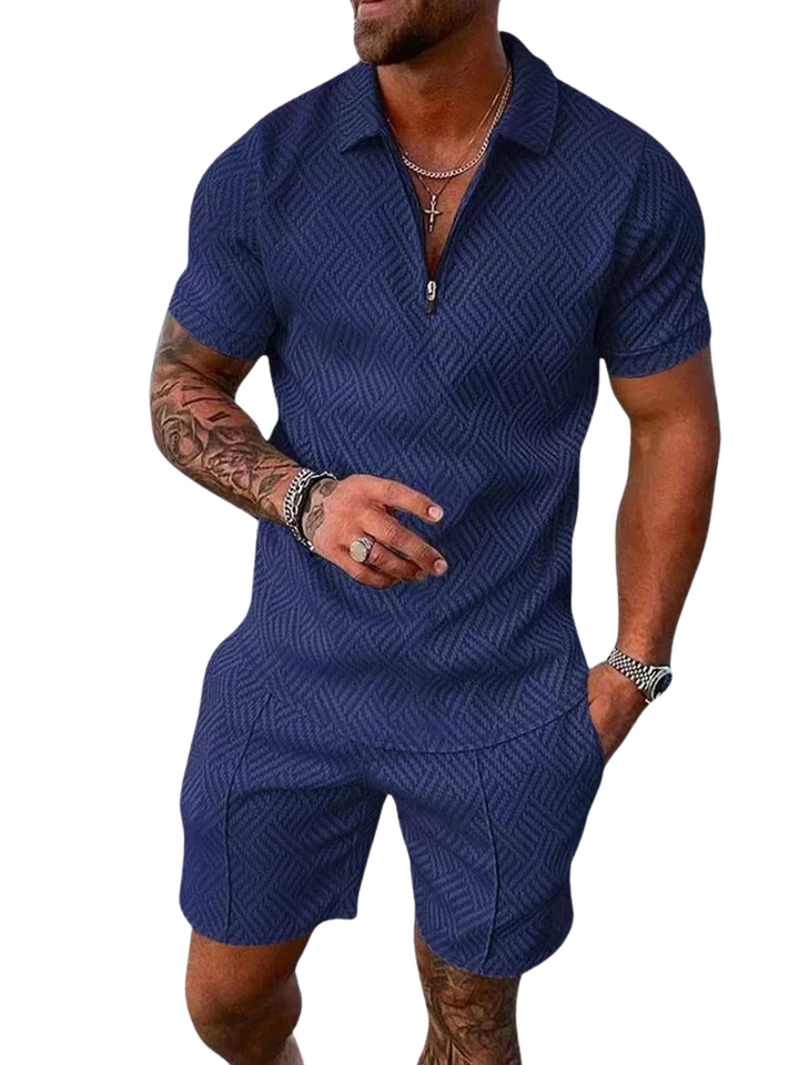 Short-Sleeve Polo and Shorts Set for Men