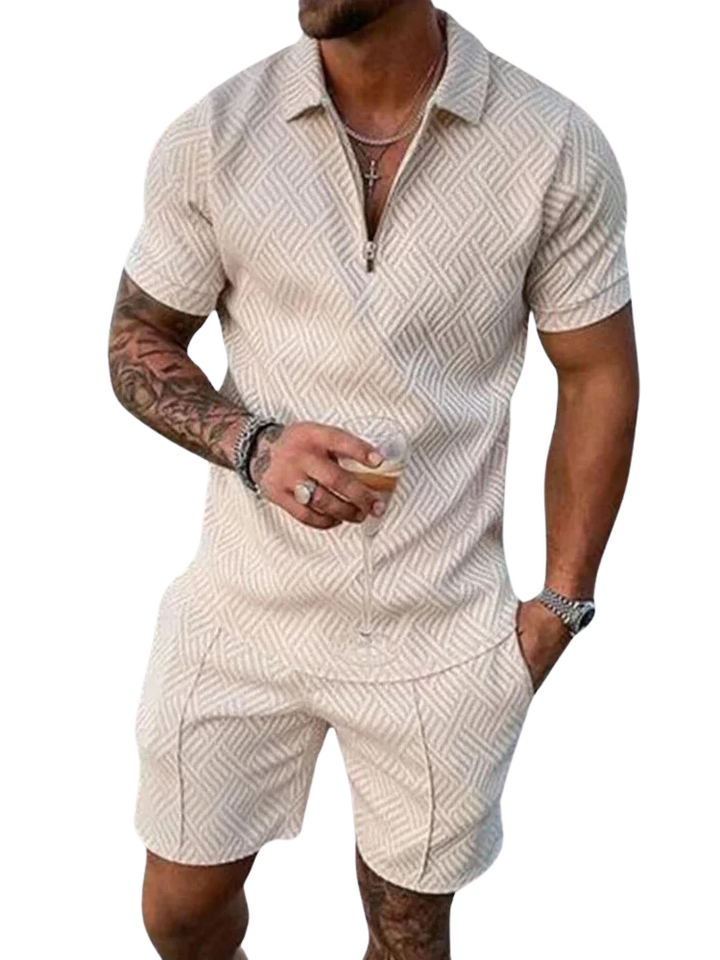 Short-Sleeve Polo and Shorts Set for Men