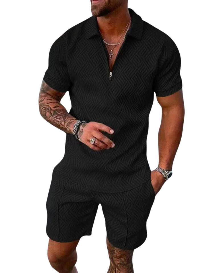 Short-Sleeve Polo and Shorts Set for Men