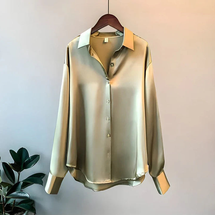 Silk Long-Sleeve Blouse for Women
