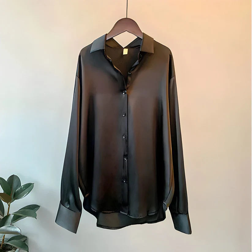 Silk Long-Sleeve Blouse for Women