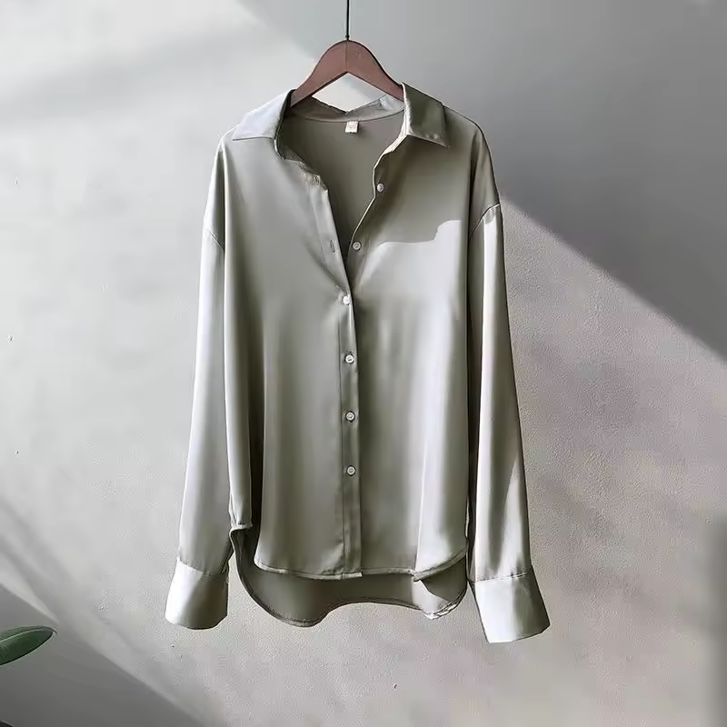 Silk Long-Sleeve Blouse for Women