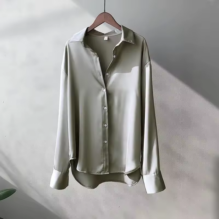 Silk Long-Sleeve Blouse for Women