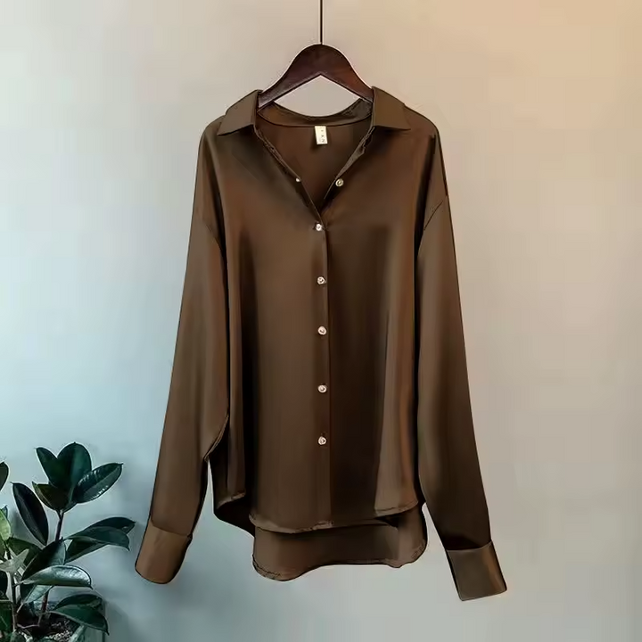 Silk Long-Sleeve Blouse for Women