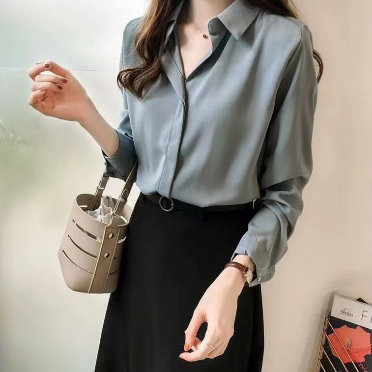 Silk Long Sleeve Blouse for Women
