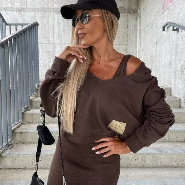 Sindra Stylish Attractive Set Dress With Sweatshirt