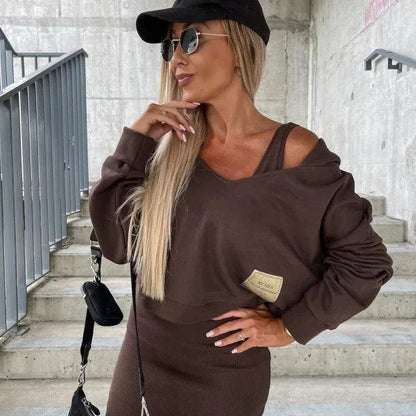 Sindra Stylish Attractive Set Dress With Sweatshirt