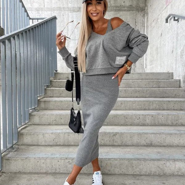 Sindra Stylish Attractive Set Dress With Sweatshirt