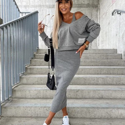 Sindra Stylish Attractive Set Dress With Sweatshirt