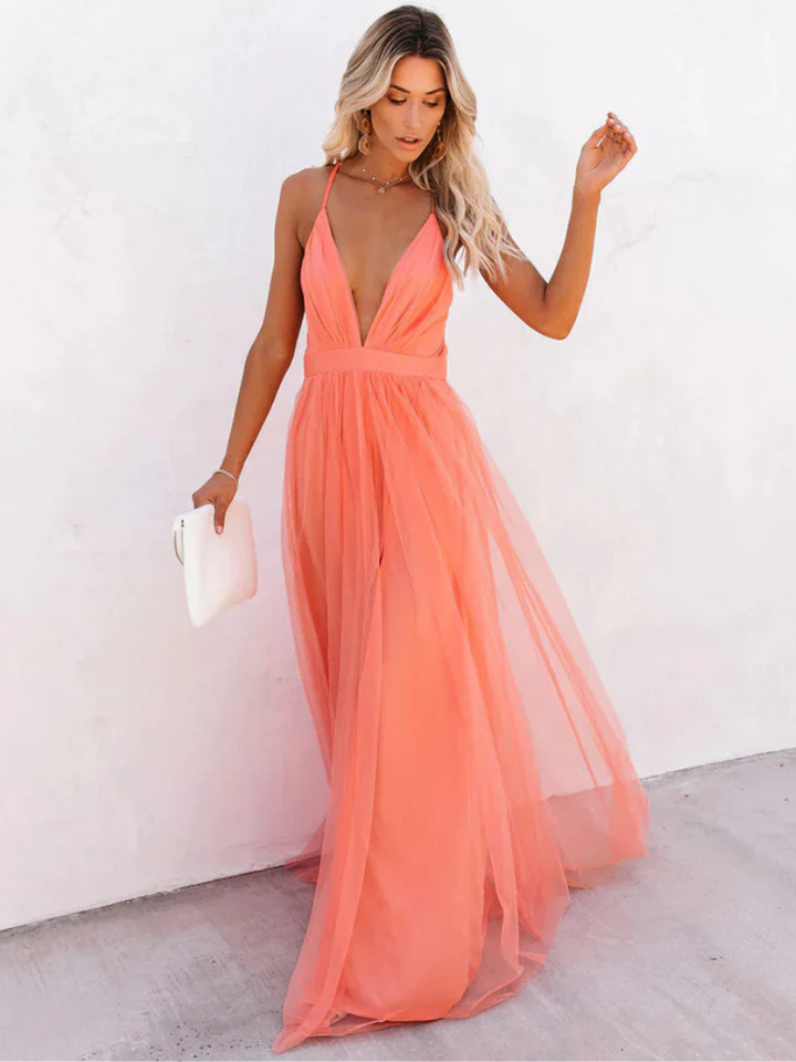 Sleeveless V-Neck Dress Women
