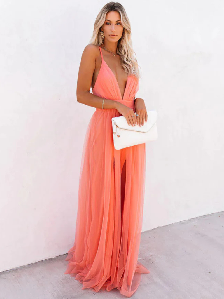Sleeveless V-Neck Dress Women