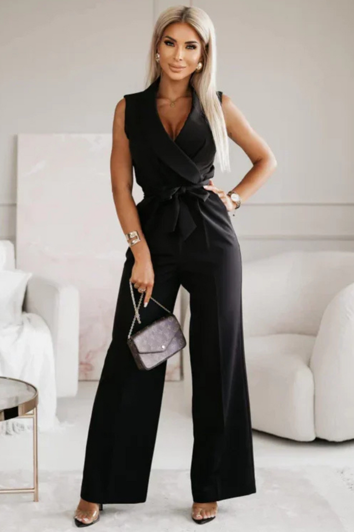Sleeveless Belted Jumpsuit for Women